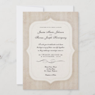Invitación Boda de mapa personalizado de crema de encanto de