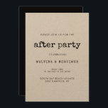 Invitación Boda de máquina de escribir minimalista de época t<br><div class="desc">¡El fiesta nunca termina! Organice a su boda tras fiesta con estas invitaciones modernas. Un diseño minimalista y vintage para tu papelería boda: elige esta suite boda retro pero moderna,  con una fuente de máquina de escribir. Personalizable completo,  para los amantes de la simplicidad.</div>