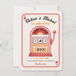 Invitación Boda De Máquina De Ranura De Mod Retro