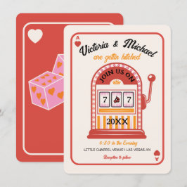 Invitación Boda De Máquina De Ranura De Mod Retro