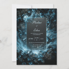 Invitación Boda de Marco Brillante de Nebulosa de Cristal de 