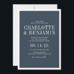 Invitación Boda de marco de borde azul clásico elegante<br><div class="desc">Elegante clásico de la Marina formal con marco de borde azul Invitación a la boda</div>