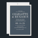 Invitación Boda de marco de borde azul clásico elegante<br><div class="desc">Elegante clásico de la Marina formal con marco de borde azul Invitación a la boda</div>