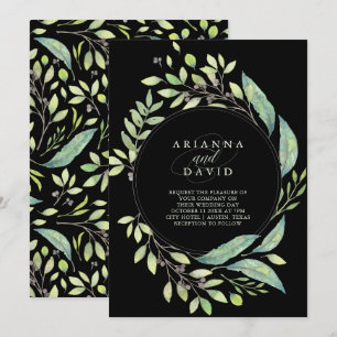 Invitación Boda de marco de color verde de agua de color verd
