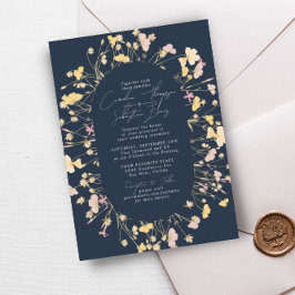 Invitación Boda de marco de doble arco de la Armada de Flores