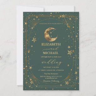 Invitación Boda de Marco de Estrellas de Luna Celeste