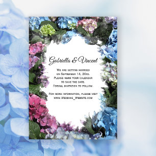 Invitación Boda de marco de flores de Hydrangea Guardar la fe
