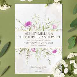 Invitación Boda de marco de flores silvestres de lavanda simp