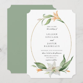 Invitación Boda de marco de lirio floral botánico moderno
