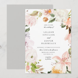 Invitación Boda de marco de ovalación floral botánica de jard