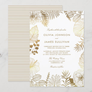 Invitación Boda de marco de plantas tropicales de Relieve met