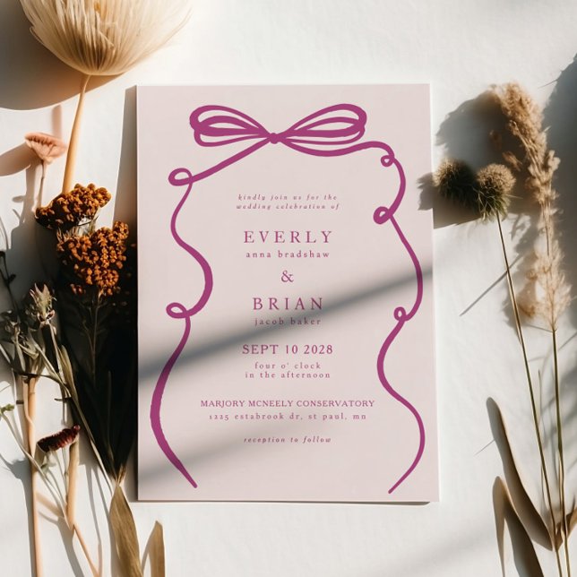 Invitación Boda de marco de plegado rosado (Subido por el creador)