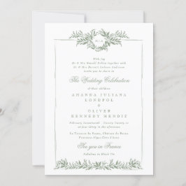 Invitación boda de marco de trama de armazón de flor de color