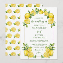 Boda de marco de vegetación de limón italiano