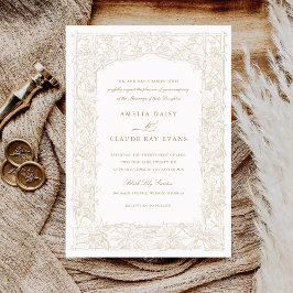 Invitación Boda de marco de veneración de vinas de leafy eleg