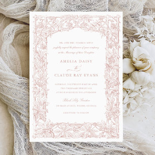 Invitación Boda de marco de veneración de vinas de leafy eleg