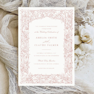 Invitación Boda de marco de veneración de vinas de leafy eleg