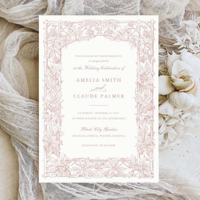 Invitación Boda de marco de veneración de vinas de leafy eleg (Subido por el creador)