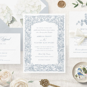 Invitación Boda de marco de veneración de vinas de leafy eleg