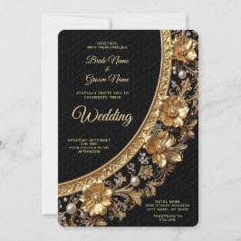 Invitación Boda de Marco Dorado Ornamentado