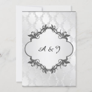 Invitación Boda de marco elegante plateado