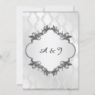 Invitación Boda de marco elegante plateado