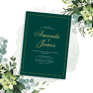 Invitación Boda de marco elegante y verde