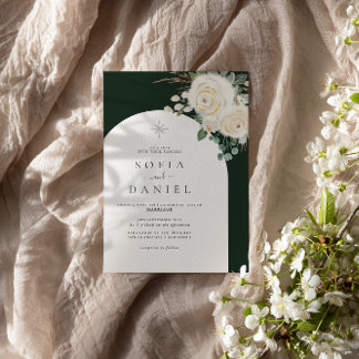 Invitación Boda de marco estético floral de color de agua de
