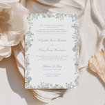 Invitación Boda de marco floral azul romántico<br><div class="desc">Presentamos nuestra elegante invitación a la boda, adornada con un impresionante marco floral azul suave y caligrafía clásica. Si buscas una invitación nupcial que exude sofisticación, lujo y estilo, esta es la invitación perfecta para ti. La invitación presenta un diseño botánico inextricable, suave, azul, blanco y verde con rosas blancas,...</div>