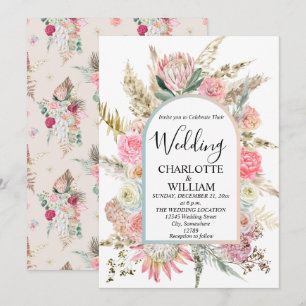 Invitación Boda de marco floral bohemio
