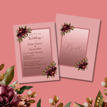 Boda de marco floral burgundy rosa