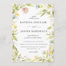 Invitación Boda de marco floral de flores silvestres de veran