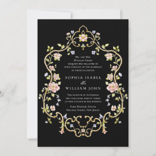 Invitación Boda de Marco Floral de Gracia Ornata Victoriana