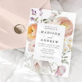 Invitación Boda de marco floral de muelle delgado