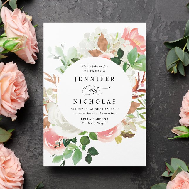 Invitación Boda de Marco Floral de Primavera Rosado (Subido por el creador)