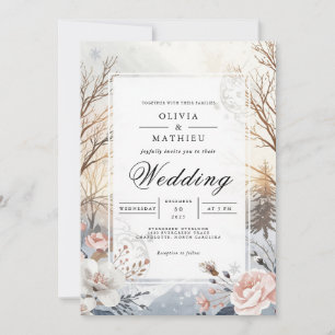 Invitación Boda de marco floral de rama de tierra