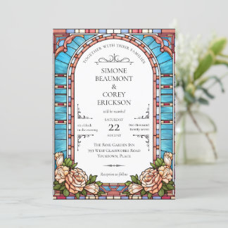 Invitación Boda de marco floral de vidrio templado