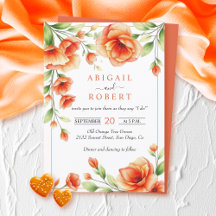 Boda de marco floral naranja Verona sunset