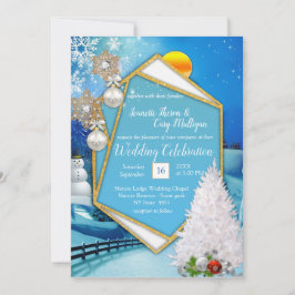 Invitación Boda de marco geométrico de oro