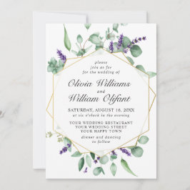 Invitación Boda de marco geométrico Eucalyptus Lavender moder