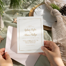 Invitación Boda de marco Minimalista simple|dorado