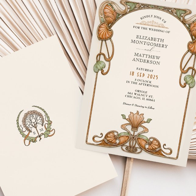 Invitación Boda de marco ornamental de época (Subido por el creador)