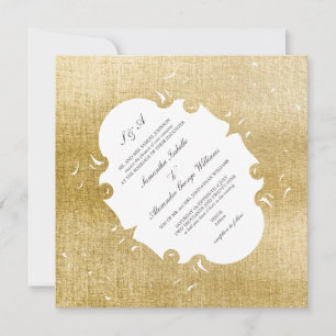Invitación Boda de marco ornato dorado barroco occidental