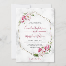 Invitación Boda De Marco Oro Y Flores