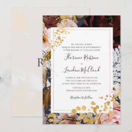 Invitación Boda de marco tradicional de la Marina floral mode