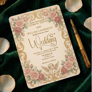 Invitación Boda de Marco Victoriano y Floral Rococó
