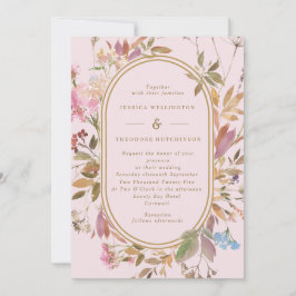 Invitación Boda de marcos de flores silvestres de primavera e