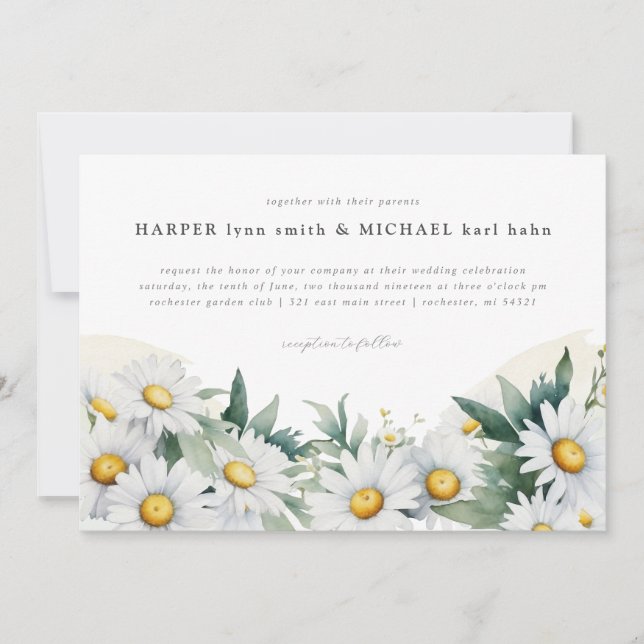 Invitación Boda de mareas de verano acuarela (Anverso)