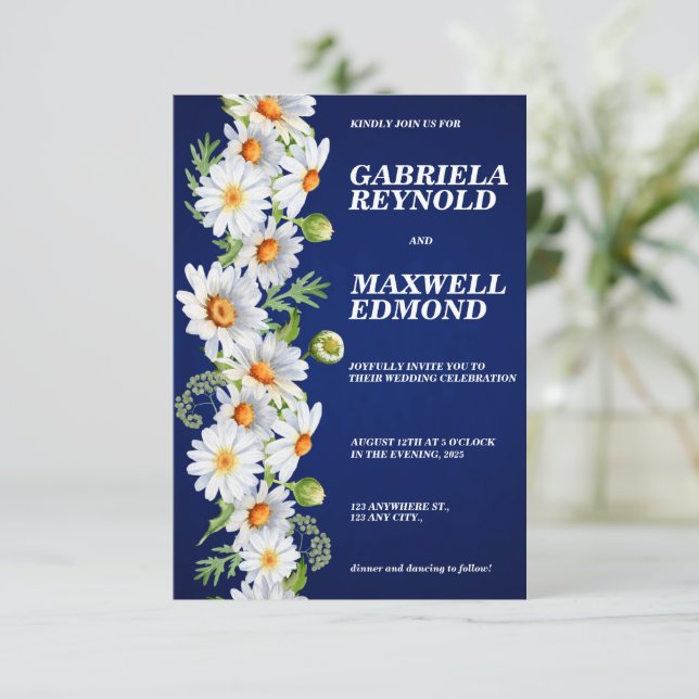 Invitación Boda de mareo blanco floral transparente personali (Anverso de pie)