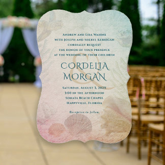 Invitación Boda de Mares Vivos Ceremonia Padres Nombres